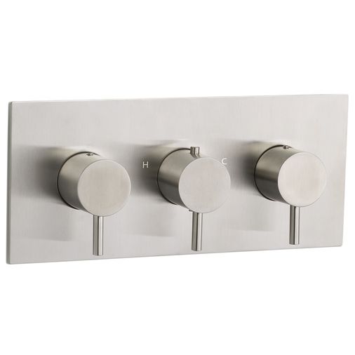 Forge Stainless Steel Concealed Thermostatic Triple Horizontal Shower Valve