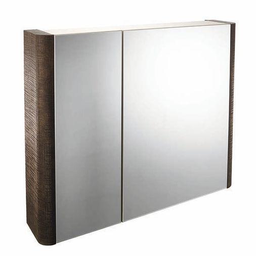 Linen 800mm Textured Mirror Cabinet - Rust