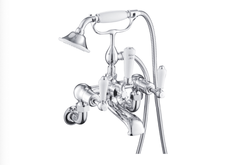 JTP Grosvenor Lever Chrome Bath Shower Mixer Wall Mounted with Kit