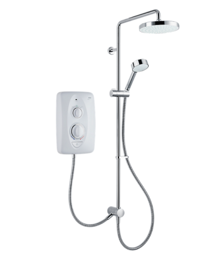 Mira Shower White/Chrome Jump Dual Outlet Electric Shower - Select Power
