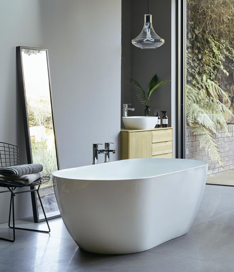 ClearWater Modern Formoso Grande Clear Stone Freestanding Bath 1828 x 864mm
