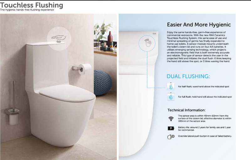 RAK Ceramics Sensation Touchless WC with Soft Close Seat