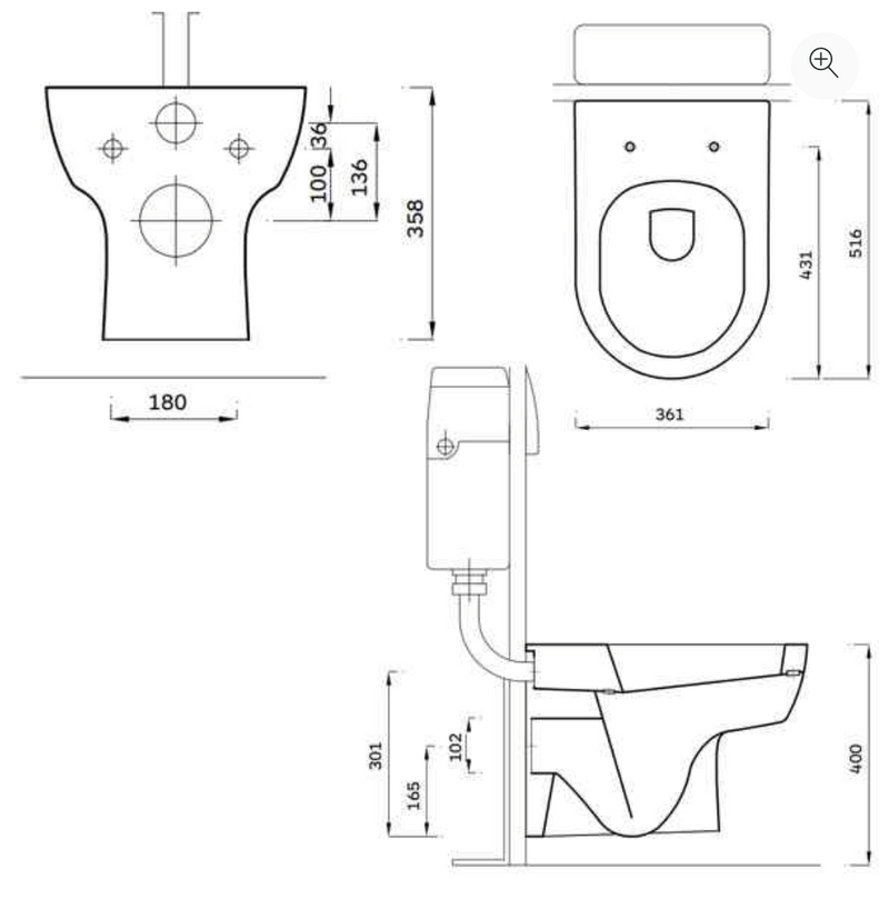 Lecico Series 3 Back to Wall Pan with Soft Close Seat