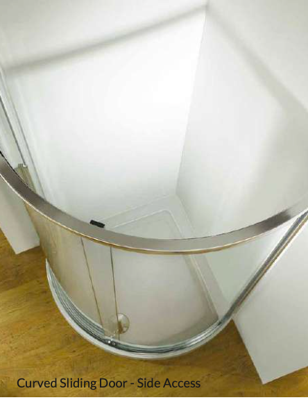 Kudos Original Classic Curved Side Access Sliding Door Enclosure 1000 x 1850mm