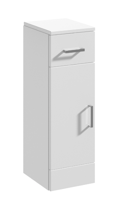 Villia Furniture White Gloss 250mm Storage Cupboard & Drawer