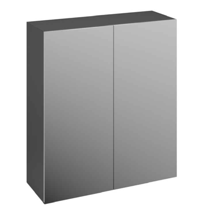 Odyssey Modular Matt Grey 600 2 Door Mirrored Wall Cabinet