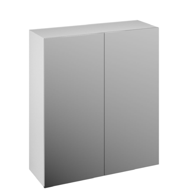 Odyssey Modular Gloss White 600 2 Door Mirrored Wall Cabinet
