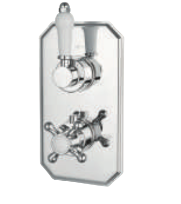 Lecico Woburn Chrome Traditional Triple Concealed Shower Valve
