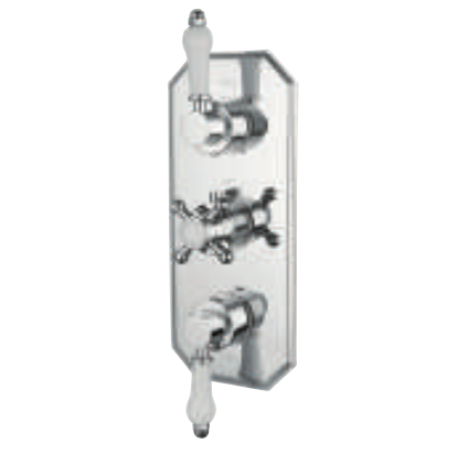 Lecico Woburn Chrome Traditional Triple Concealed Shower Valve