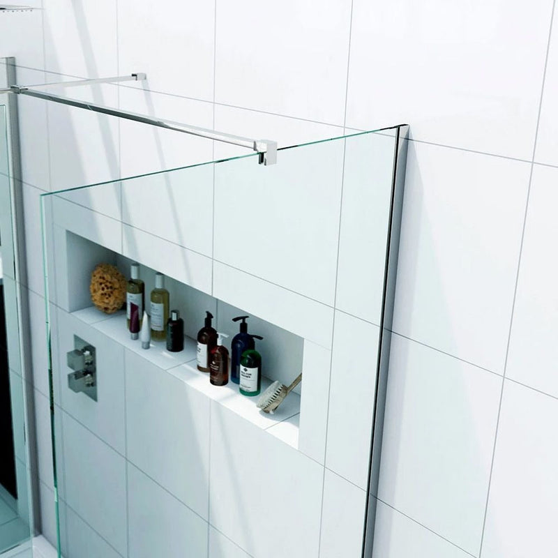 Elle 1200 X 700mm Easy Clean Walk-In Shower Enclosure (Inc Shower Panels + Stone Resin Tray + Waste)