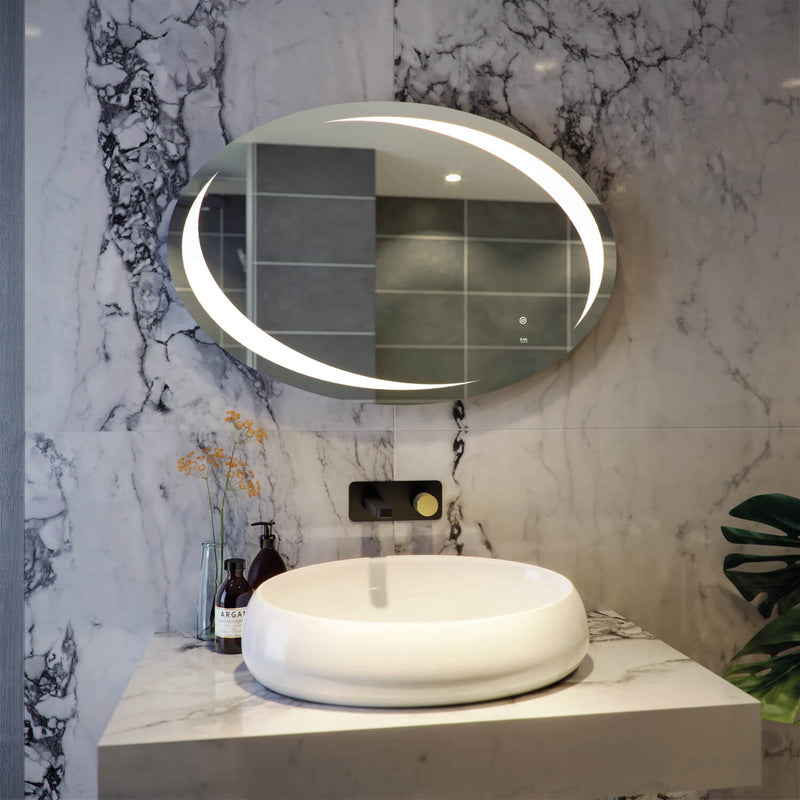 RAK Hades 900 x 600mm LED Mirror with Demister Pad & Touch Sensor Switch