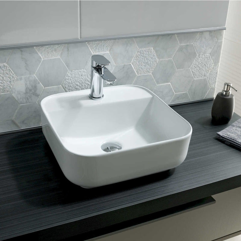 Lecico Square Freestanding Bowl with Tap Ledge 500mm x 135mm
