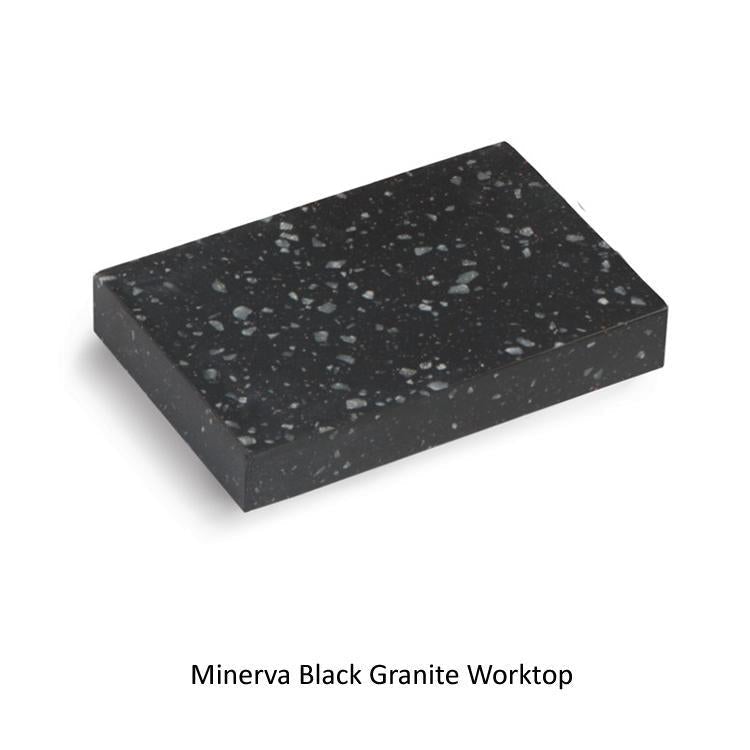 Burlington Freestanding Furniture Sand 1300mm Double Vanity Unit & Minerva Black Granite Basin