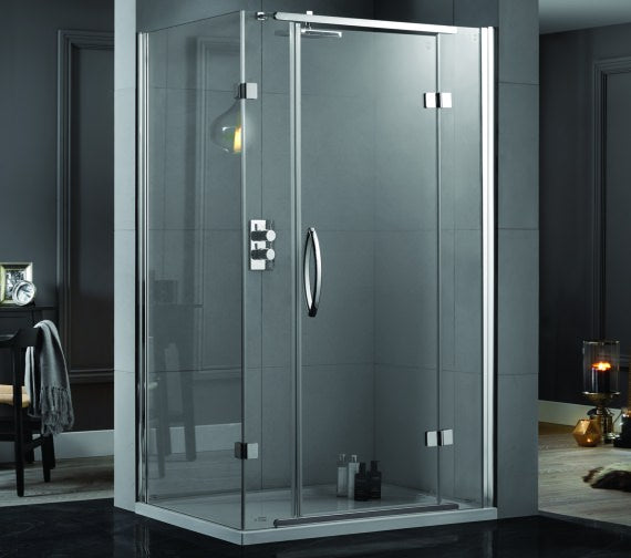 Aquadart 1000mm x 800mm Inline Hinged Door 2 Sided with Side Panel